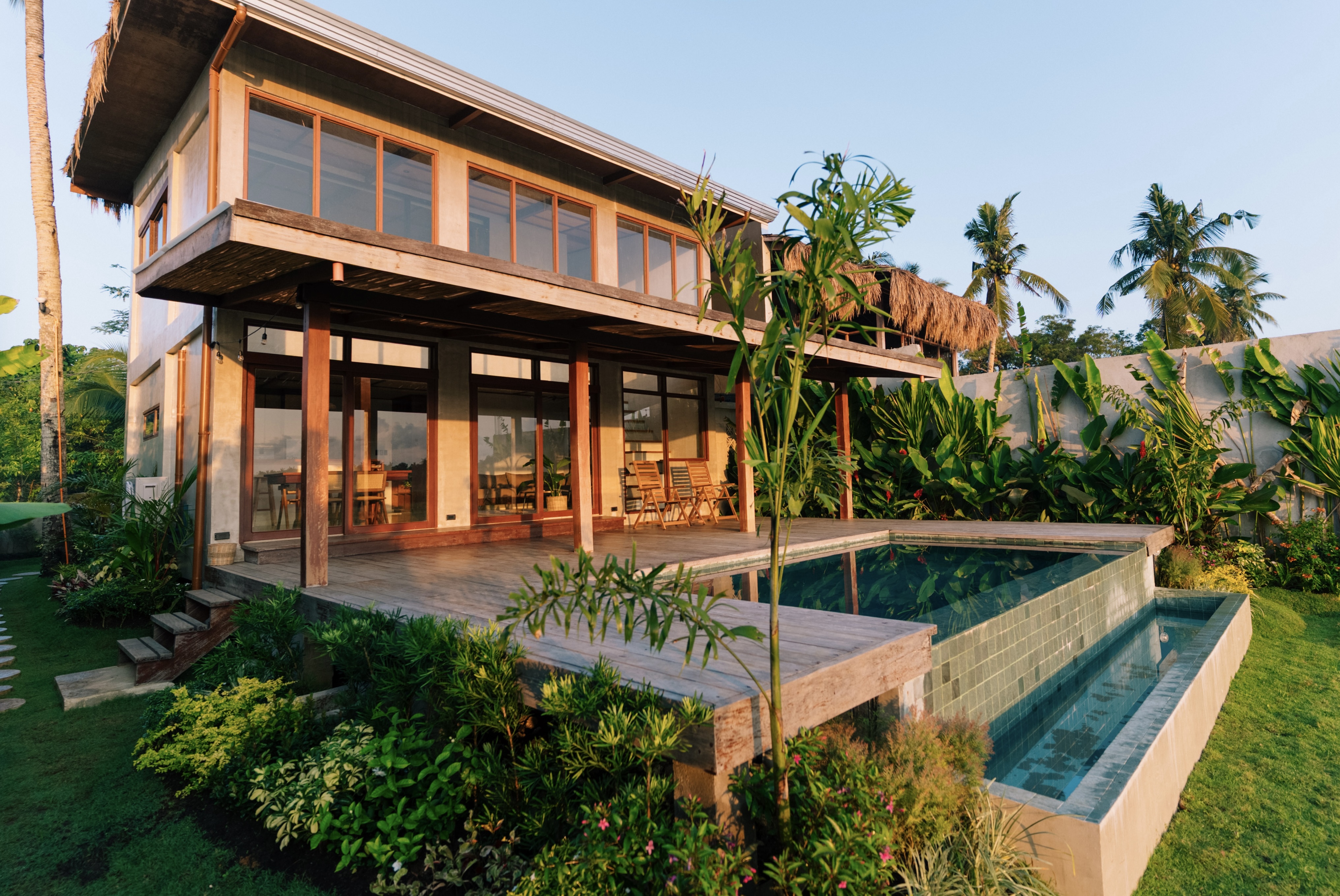 Isabel Siargao villa and pool surrounded by rice fields